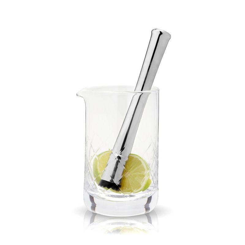 Viski Stainless Steel Muddler, Essential Bar Tools & Accessories, Craft Cocktail Accessories, 7.8 Inches, Silver Finish