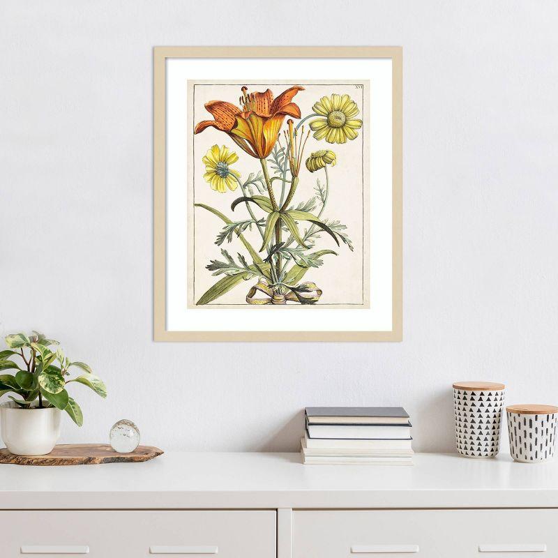 Dutch Florals V Svelte Natural Wood Framed Botanical Print