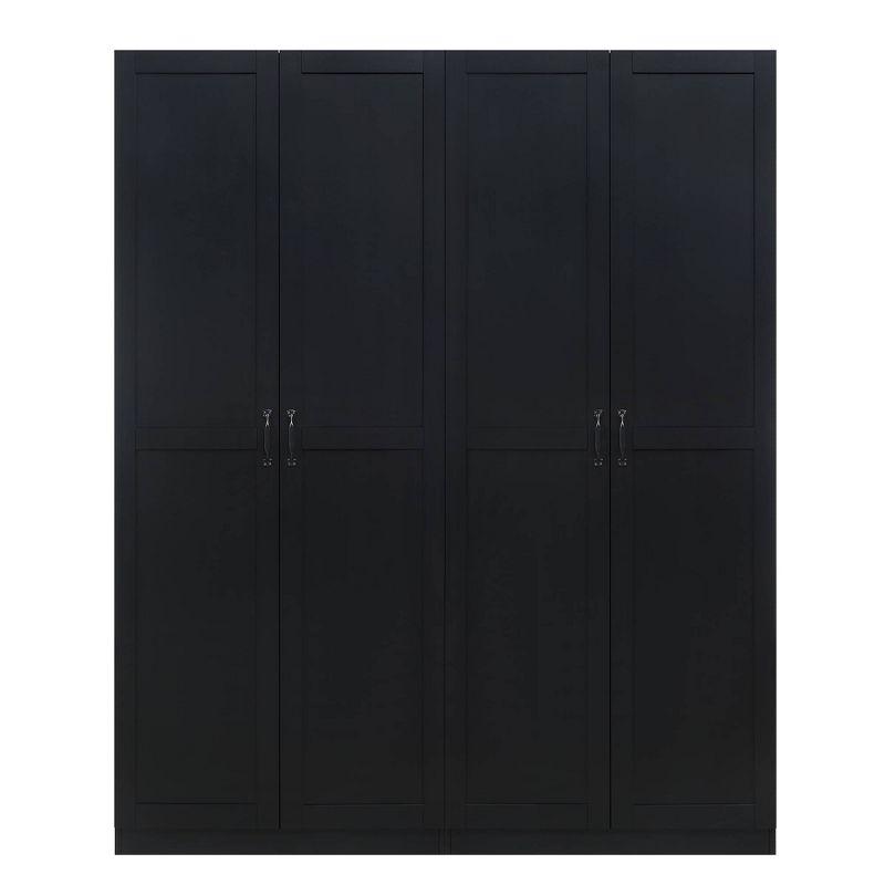 Set of 2 Hopkins Modern 4 Shelf Storage Closets Black - Manhattan Comfort