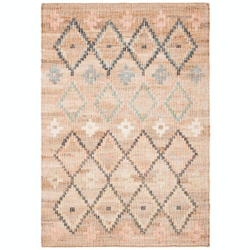 Bohemian Bliss Blue Cotton 24" Square Handwoven Accent Rug