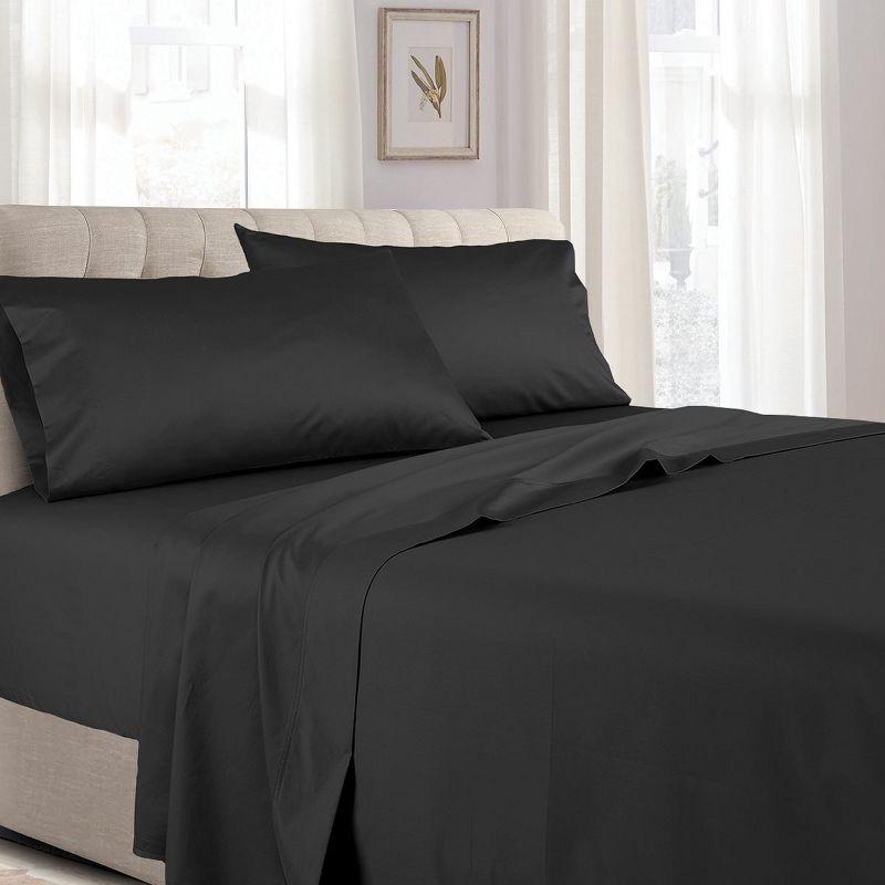 Egyptian Linens Soft Cotton Sateen Sheet Set - Extra Deep Fitted (22 inches) Gray Queen
