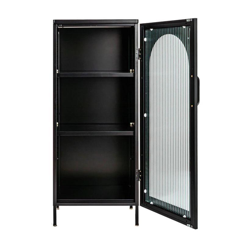 Storied Home Solstice Narrow Accent Cabinet with 2 Shelves Black