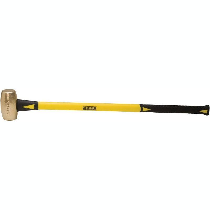 Heavy Duty 8 lb Brass Sledge Hammer with Ergonomic Fiberglass Handle