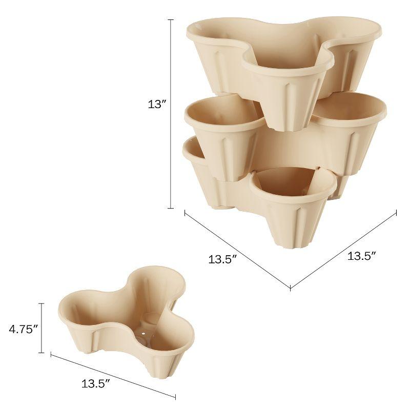 3-Tier Space Saving Flowerpots - Indoor/Outdoor Vertical Herb and Vegetable Planter by Nature Spring