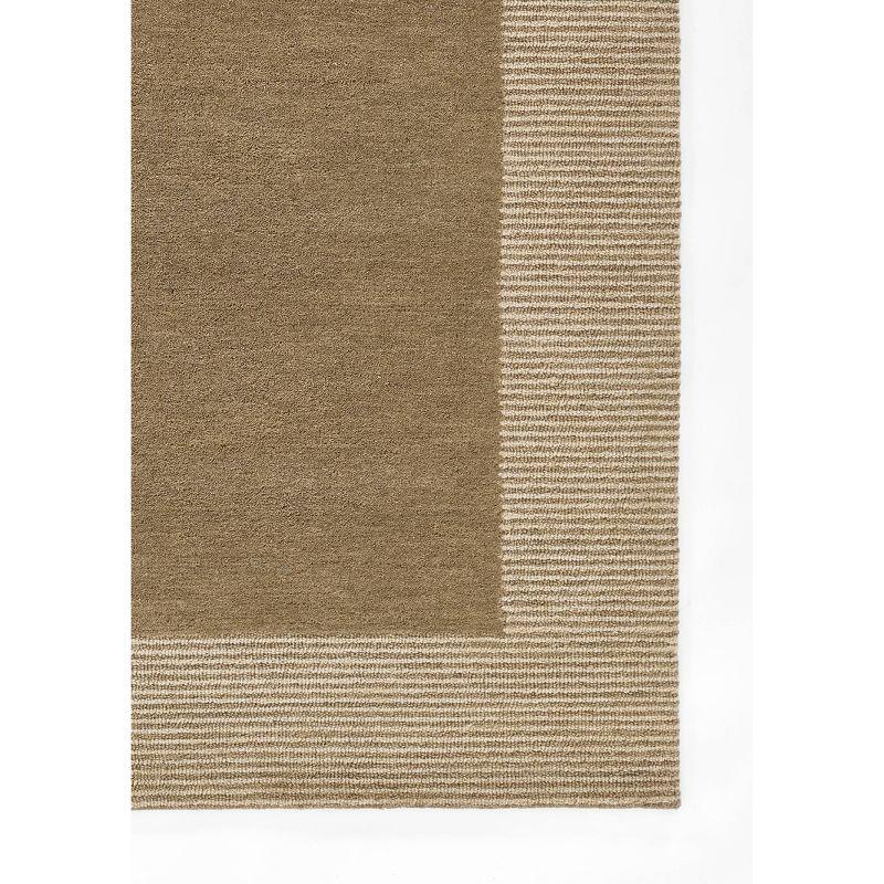 Taupe Hand-Tufted Wool and Viscose Rectangular Rug 2x4