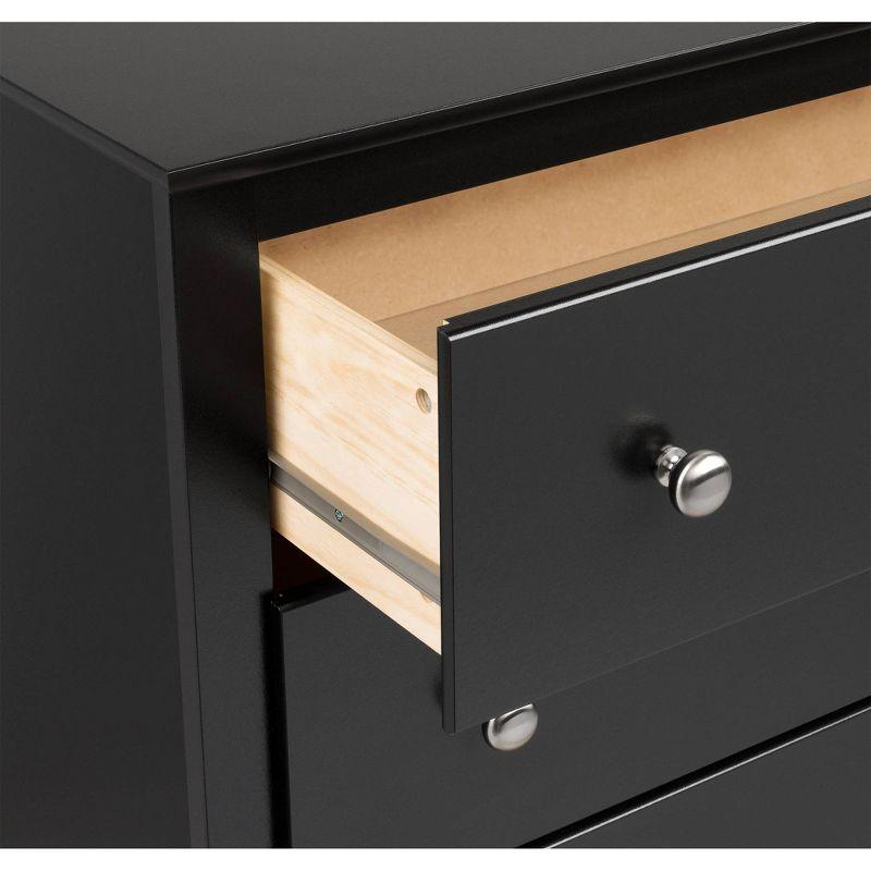 Prepac Sonoma 3 Drawer Nightstand - Black : Wood Composite Bedside Table, Rectangle Shape, Spot Clean