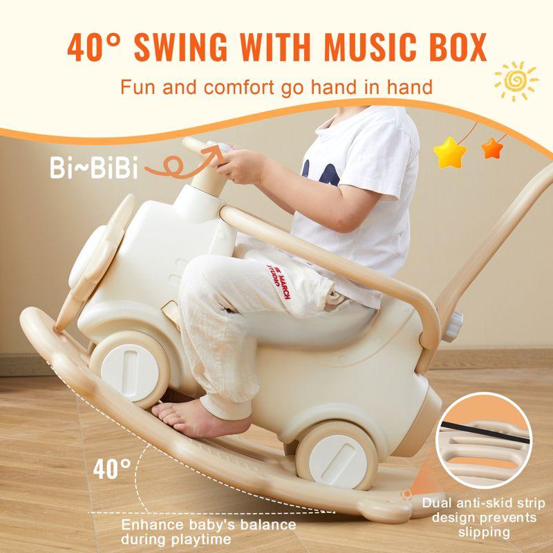 VEVOR 3 in 1 Rocking Horse for Toddlers 1-3 Years, Baby Rocking Horse with Detachable Balance Board and 4 Smooth Wheels