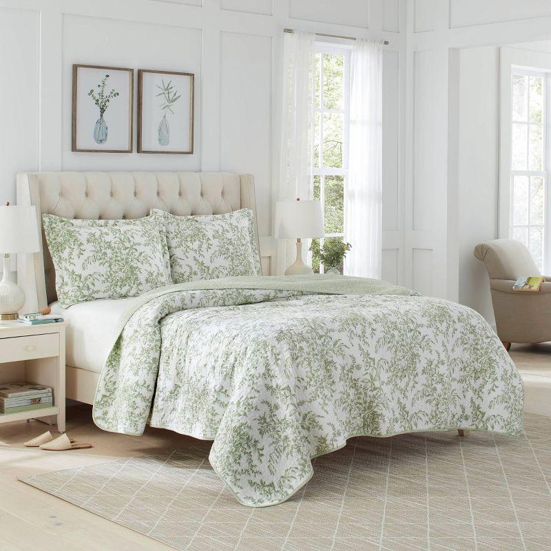 Laura Ashley Bedford Cotton Reversible Quilt Set