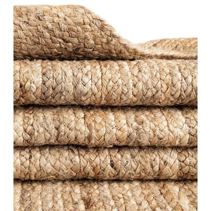 Unique Loom 2'6"x6' Braided Jute Dhaka Natural Indoor Area Rug