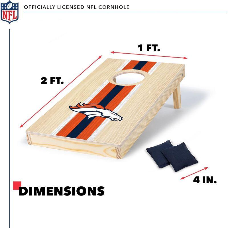 NFL Denver Broncos 1'x2' Natural Wood Cornhole Set