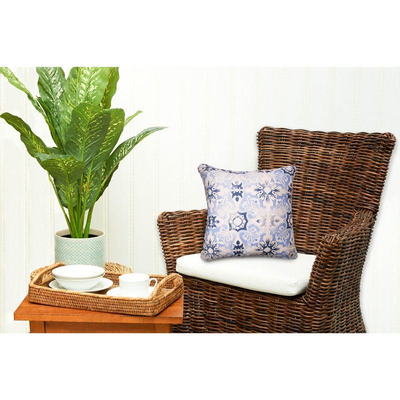 C&F Home Blue Tile Woven Throw Pillow