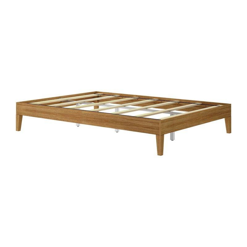 Plank+Beam Solid Wood Queen Platform Bed Frame, Matte Pecan
