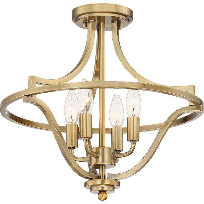 Harvel 16" Weathered Brass Semi-Flush Mount Ceiling Light