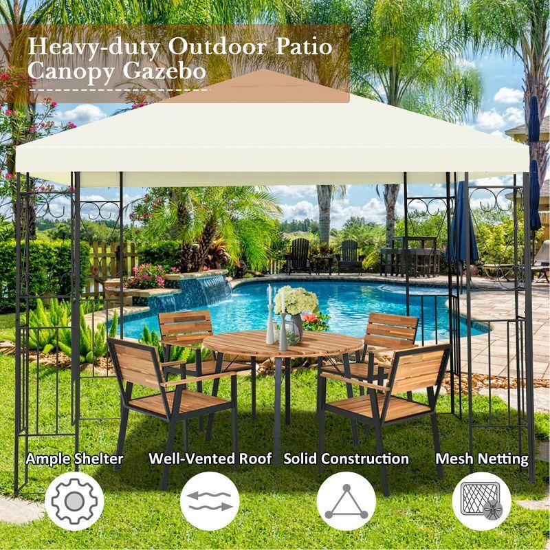 Costway 10'x10' Patio Gazebo Canopy Tent Steel Frame Shelter Patio Party Awning