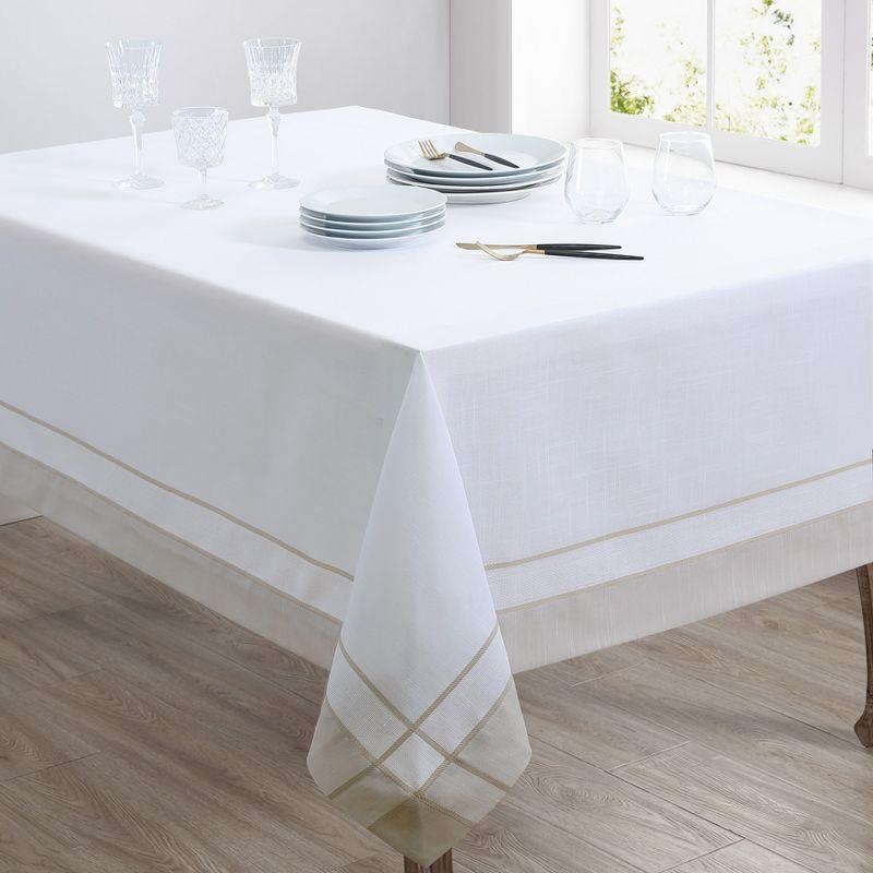 Saro Lifestyle Everyday Tablecloth With Banded Border Design