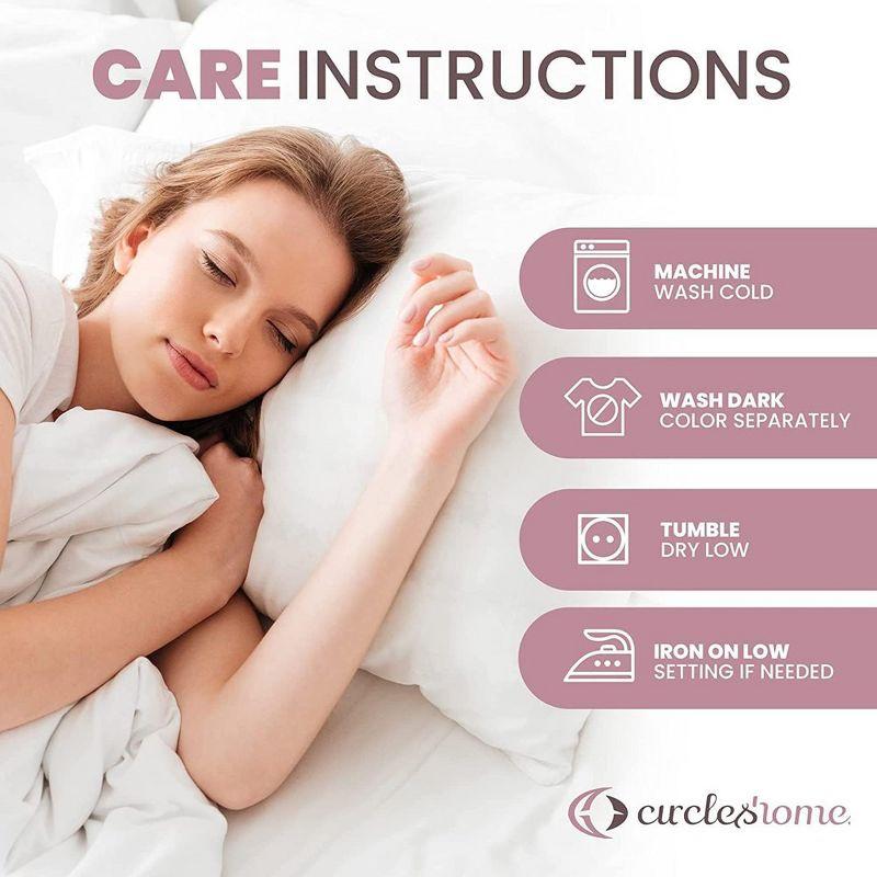 Circles Home 100% Cotton Breathable King Pillow Protector with Zipper – (4 pack)