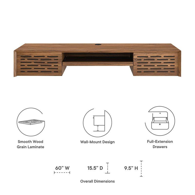 Modway Modway Render Wall Mount Wood Office Desk