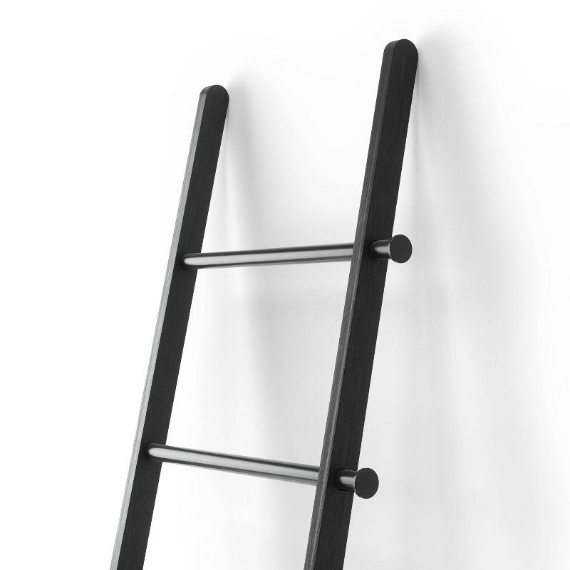 Leana Black Wood and Steel Towel Stand