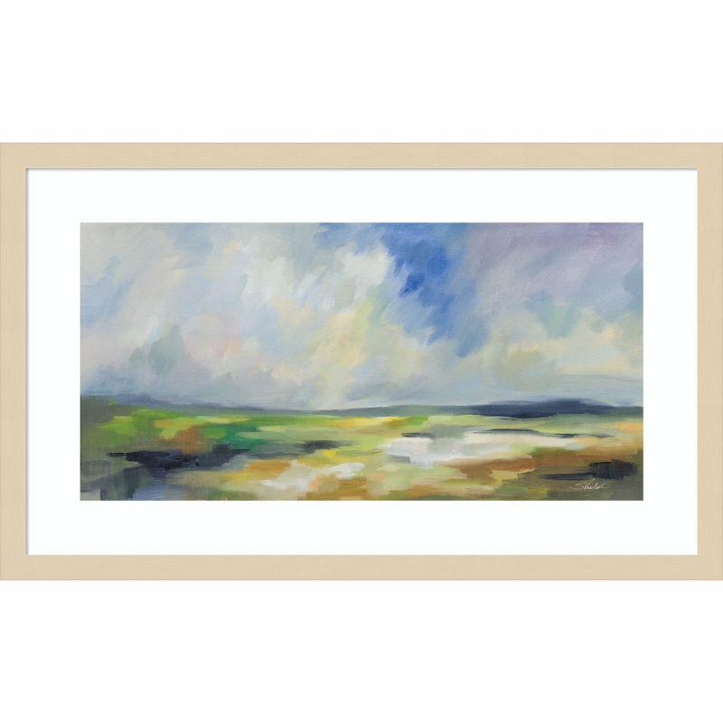 Spring Sky Pastel Landscape Wood Framed Horizontal Print