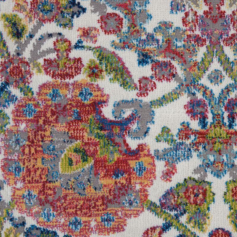 Global Vintage GLB06 Ivory/Blue Area Rug Colorful Vintage Damask By Nourison