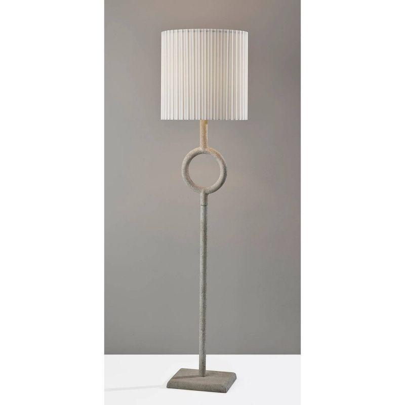 Adesso Elizabeth Floor Lamp Beige: 62.5" Tall, Rustic Textured Finish, 3-Way Rotary Switch, UL Listed