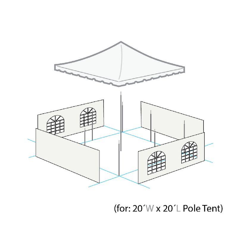 Party Tents Direct 20' x 20' Weekender Pole Party Tent with Sidewalls, Red | Wayfair