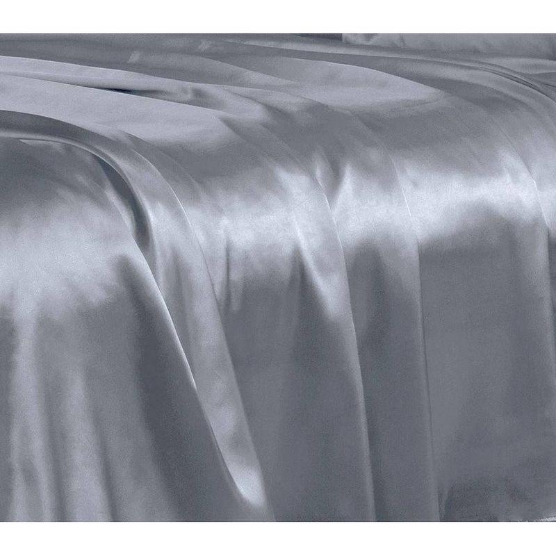 Queen Satin Sheet Set Silver - Belles & Whistles