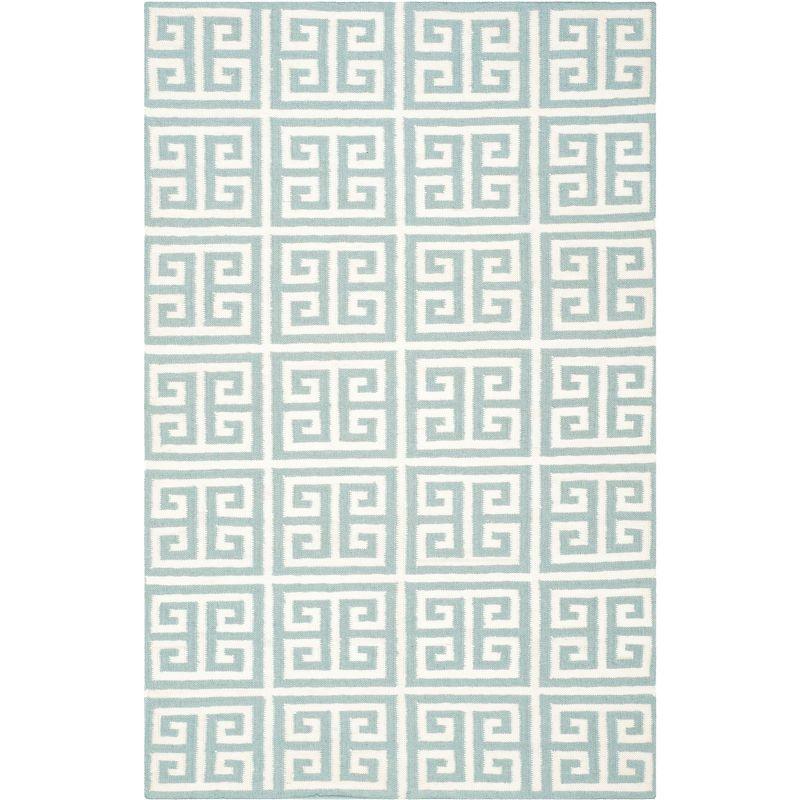 Dhurries DHU626 Hand Woven Area Rug - Blue/Ivory - 3'x5' - Safavieh.