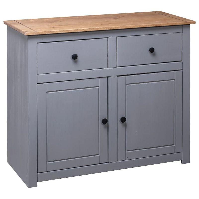 vidaXL Sideboard Gray 36.6 inches x15.7 inches x31.5 inches  Solid Pinewood Panama Range