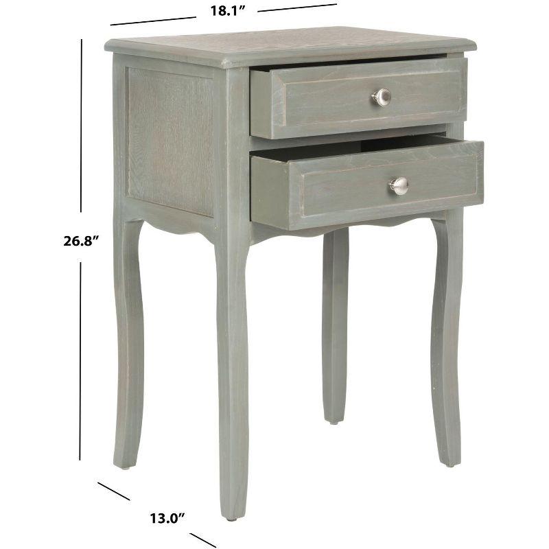 Lori End Table With Storage Drawers - AMH6576B - Ash Grey - Safavieh Couture