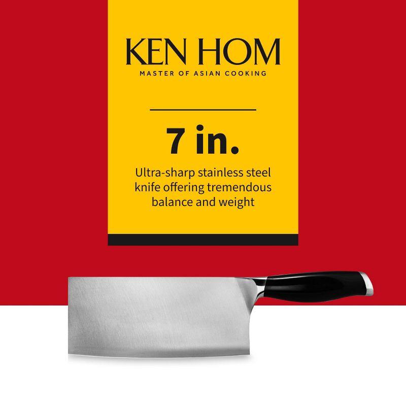 Ken Hom 7-Inch Stainless Steel Black Handle Cleaver