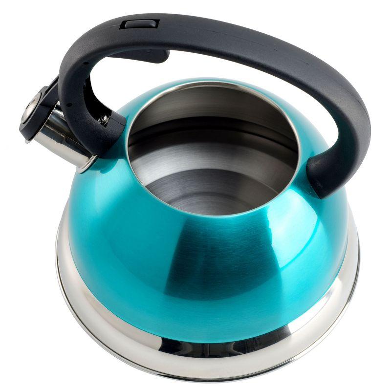 Mr. Coffee Flintshire 1.75 Quart Whistling Stovetop Tea Kettle in Turquoise