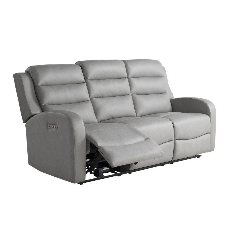 Relax-A-Lounger Alpine Power Recliner Sofa Gray Vegan Leather