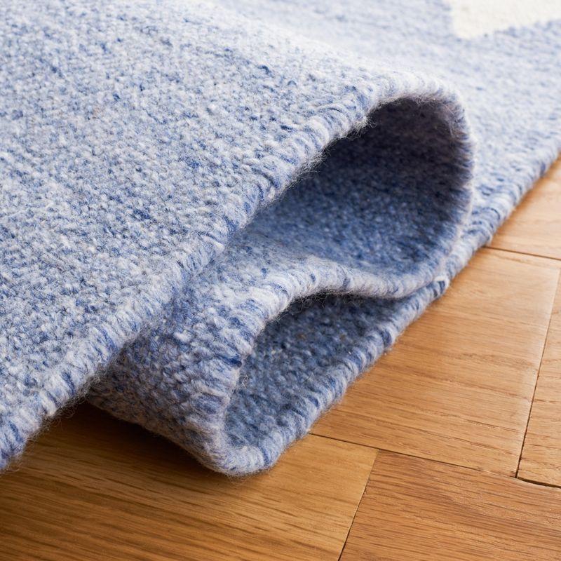 Kilim With Fringes KLM764 Flat weave Area Rug - Blue/Ivory - 5'x8' - Safavieh