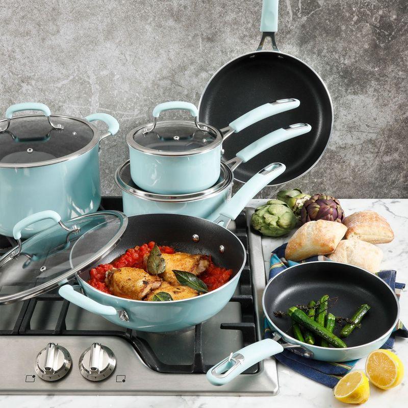 Kenmore Elite Glacier Blue Nonstick Aluminum 10-Piece Cookware Set