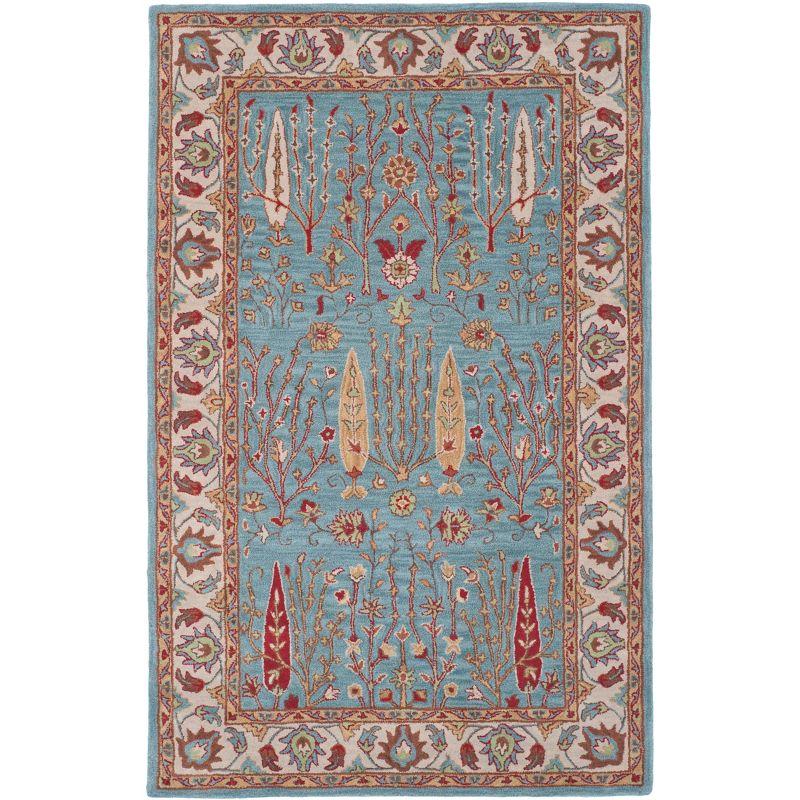 Heritage HG735 Hand Tufted Area Rug - Blue/Ivory - 4'x6' - Safavieh.