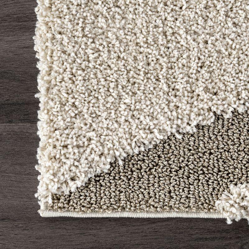 Nuloom Carolyn Abstract 8x11 Shag Indoor Area Rug for Living Room Bedroom Dining Room Nursery, Cream/Beige