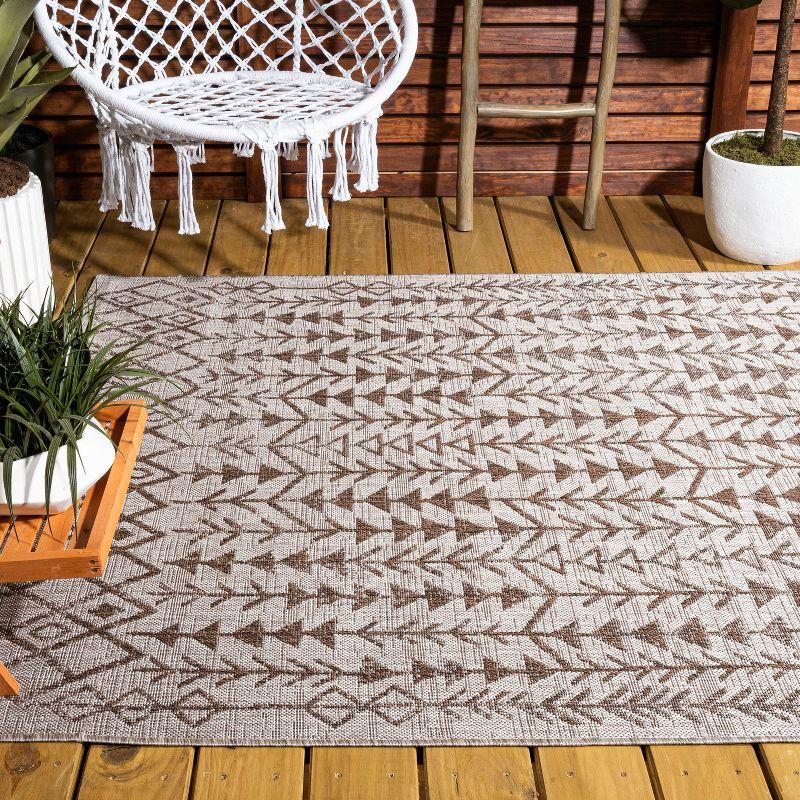 3'x5' Tokay Bohemian Geometric Indoor/Outdoor Area Rug, Beige/Brown - JONATHAN Y