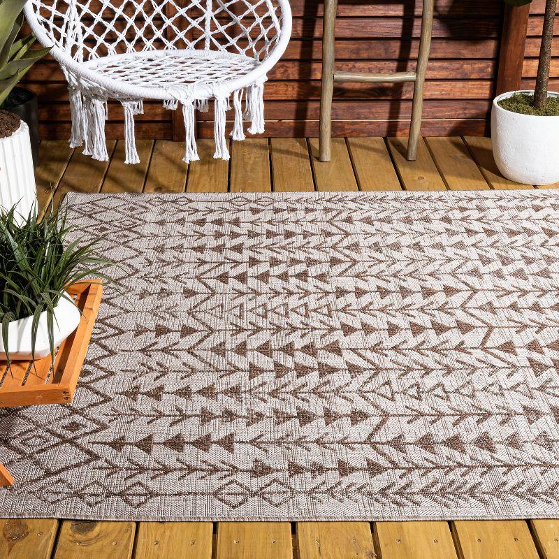 Moroccan-Inspired Geometric Soft Low Pile Area Rug - Beige/Brown