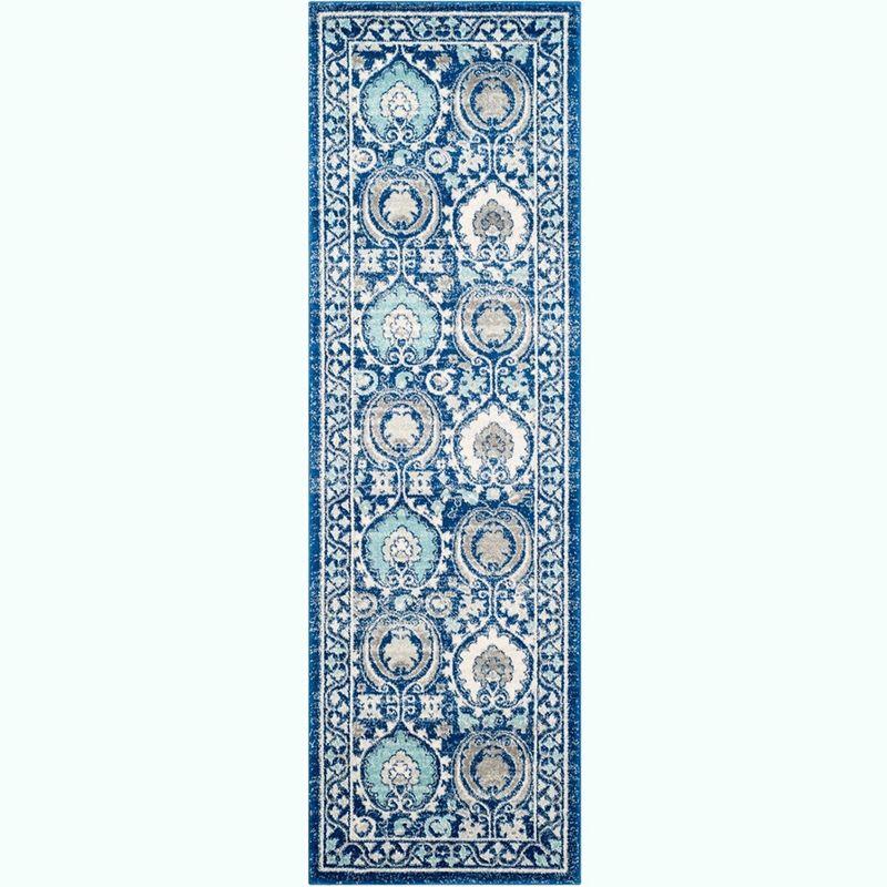 Evoke EVK251 Power Loomed Runner Rug - Blue/Ivory - 2'2"x7' - Safavieh.