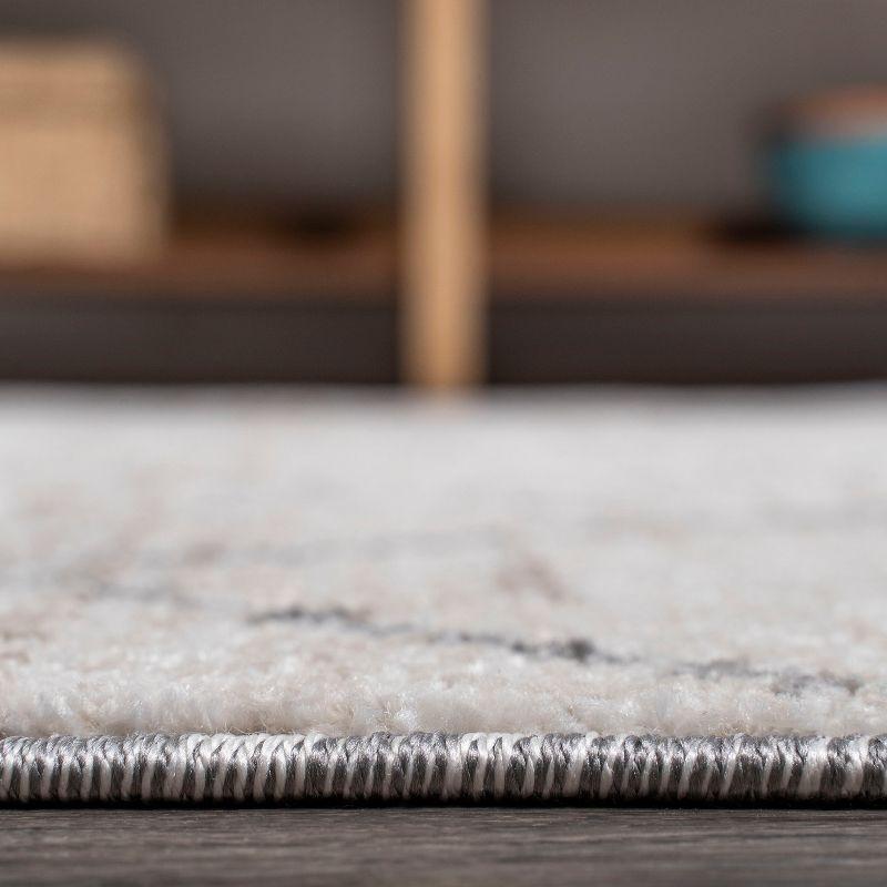 2'x8' Asilah Moroccan Modern Diamond Runner Rug, Light Gray - JONATHAN Y
