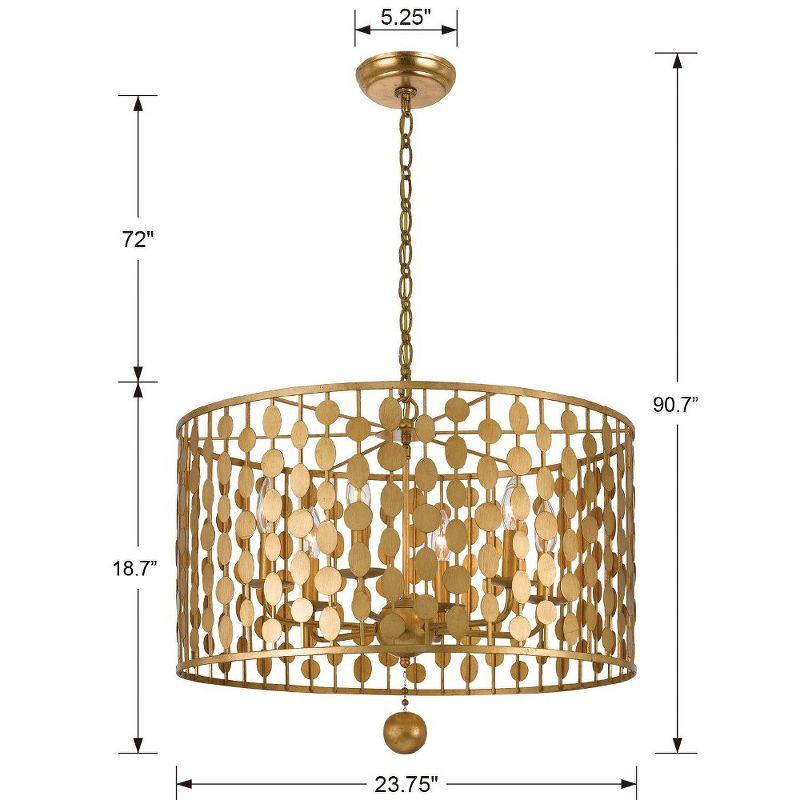 Crystorama Lighting Layla 6 - Light Chandelier in  Antique Gold