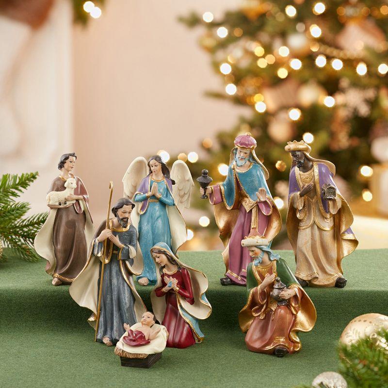 Kurt Adler 6.25" Resin Nativity, 8 Piece Set