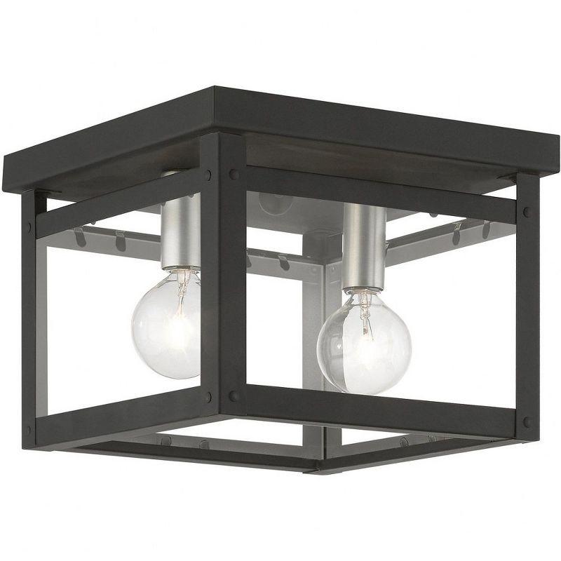 Livex Lighting Milford 2 - Light Flush Mount in  Black/Brushed Nickel