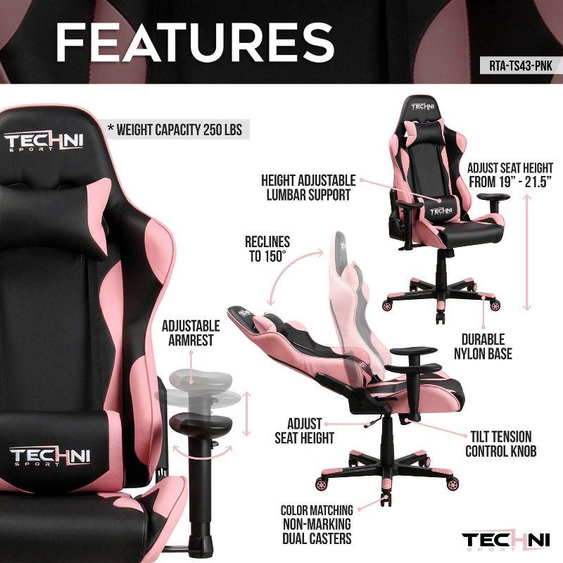 Sutherlans Sutherlans Inle Adjustable Reclining Ergonomic Faux Leather Swiveling PC & Racing Game Chair
