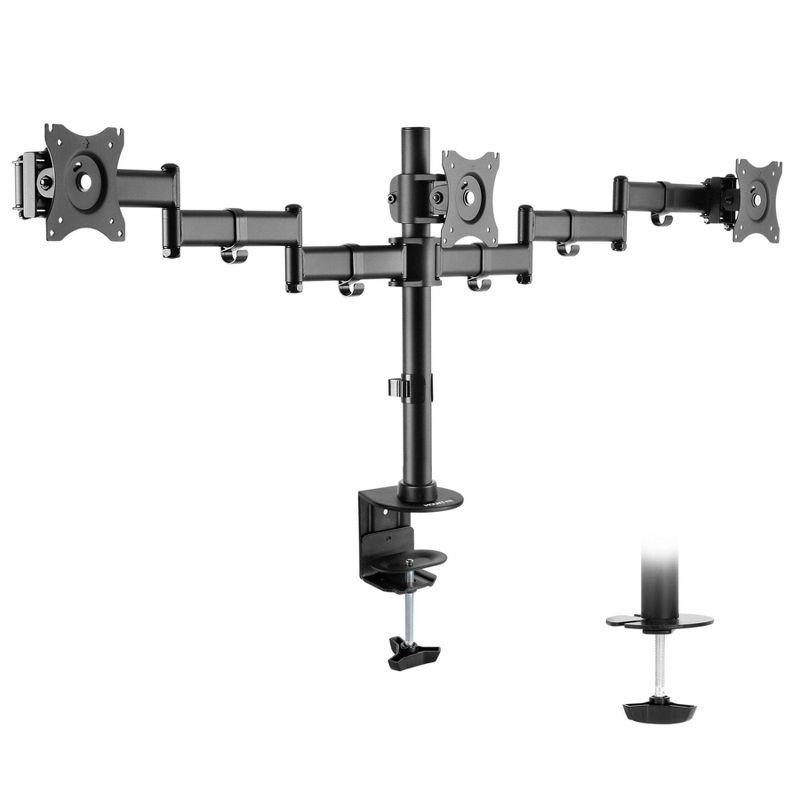 Mount-it Mount-It Full Motion Triple Monitor Mount 3 Screen Desk Stand Fits 13 - 27 in. Computer Monitors