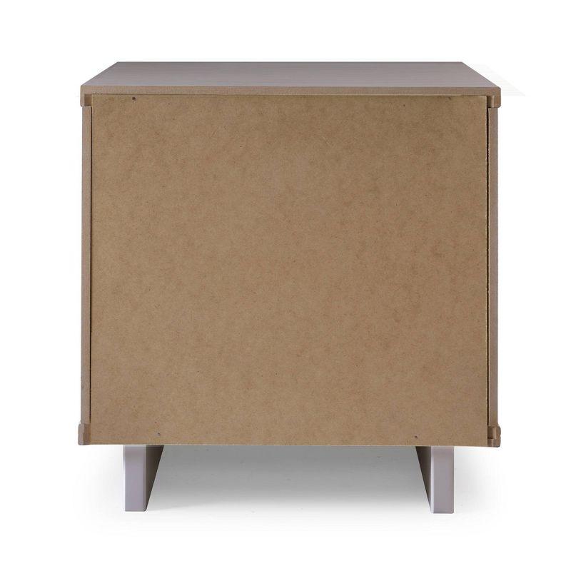 Granville Modern 2 Drawer Nightstand Light Gray - Manhattan Comfort: Soft Close, UV Finish, Metal Handles