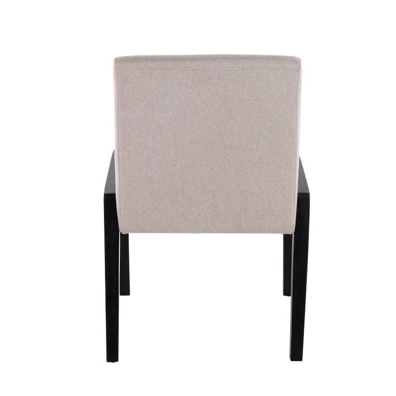 Carmen Beige Fabric and Black Wood Velvet Dining Chairs - Set of 2