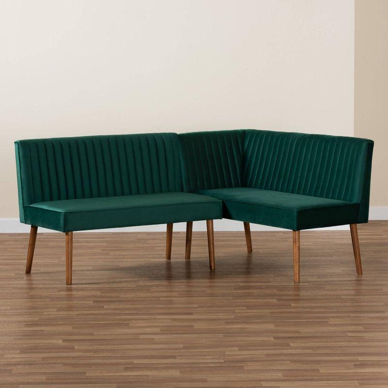 2pc Alvis Upholstered Dining Nook Banquette Set - Baxton Studio