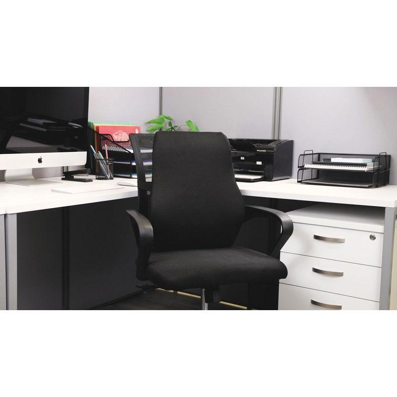 Black Ergonomic Memory Foam Office Chair Back Cushion